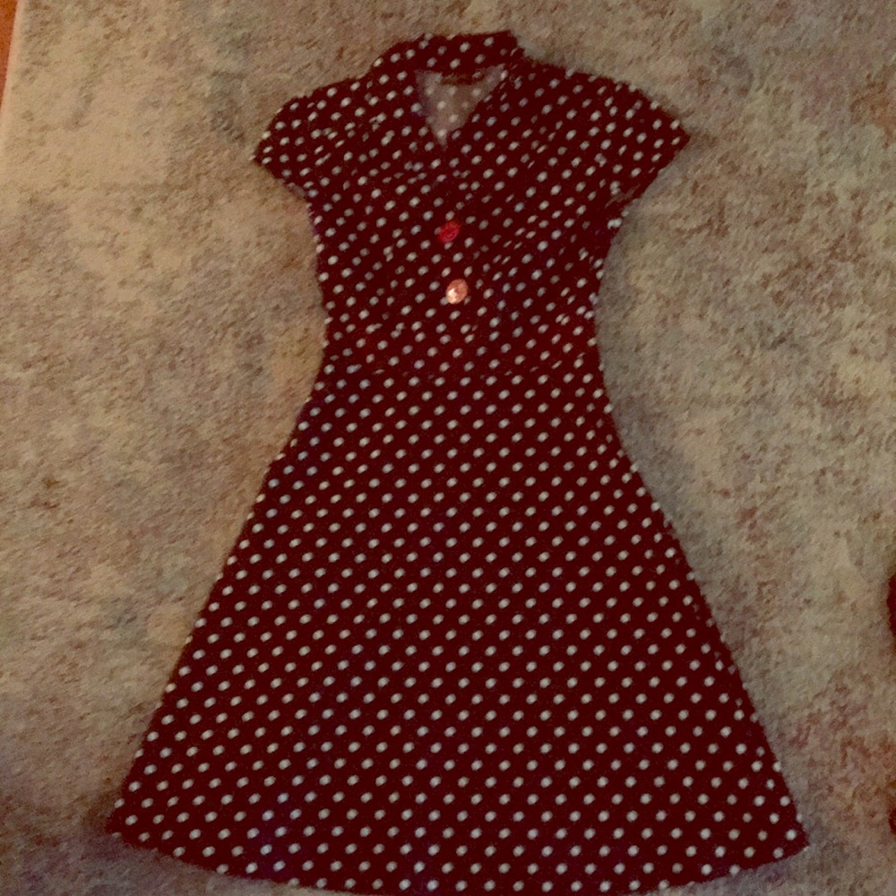 Black and white polka dot retro dress